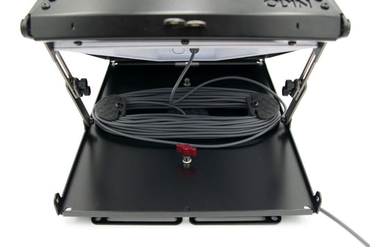 Cable manger for power cord inside the Tuff Mount.