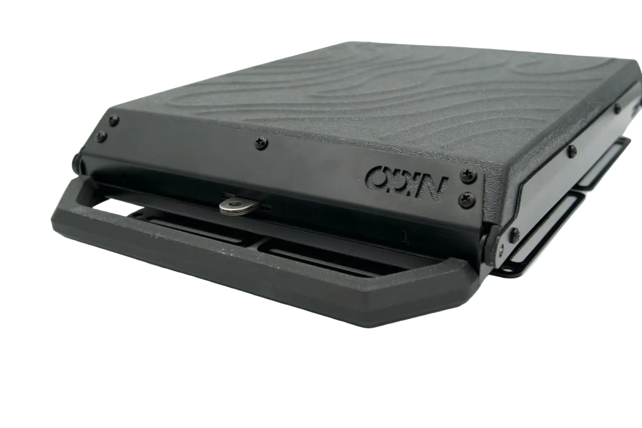 Carry handle for Tuff Mount shown in low view with mount closed