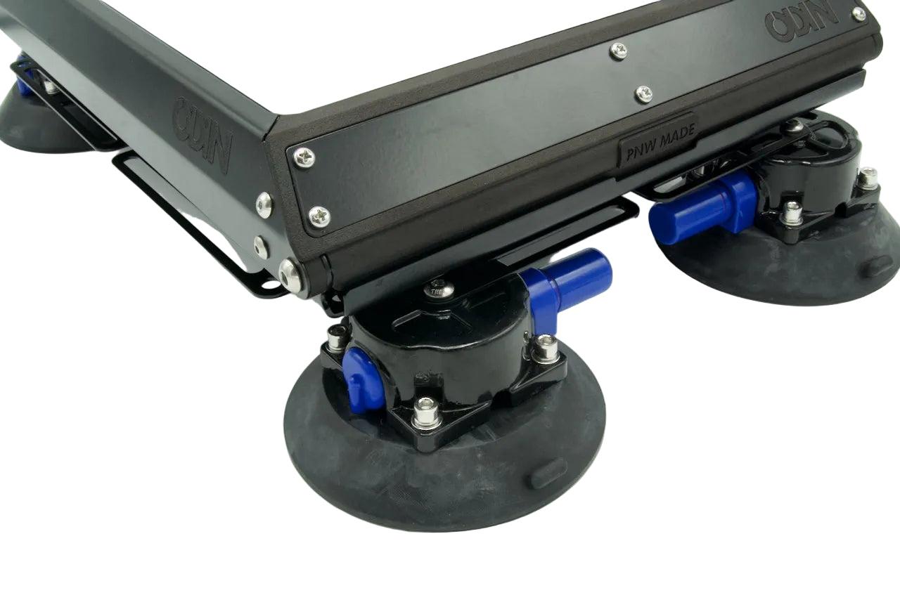 Suction cup feet mounted to Tuff Mount for Starlink Mini