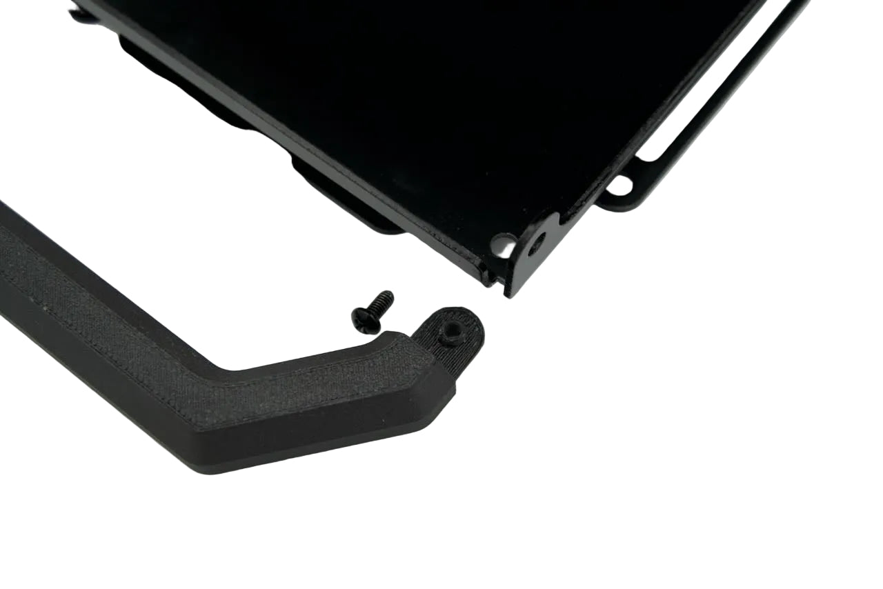 Detail view of carry handle for Tuff Mount shown prior to installation with fastener